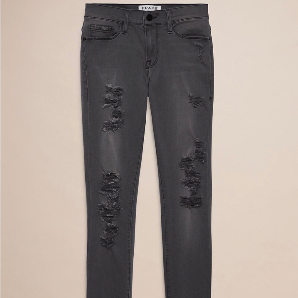 Frame denim grey ripped jeans size 26